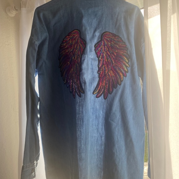 Angel wing shacket - Jean Shirt/Jacket - Picture 3 of 5